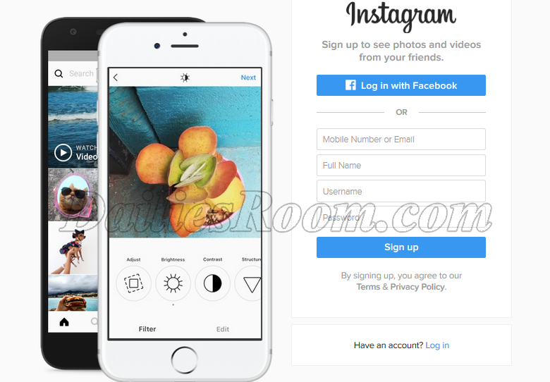  Instagram  PC Version Sign  Up  Registration Log in 