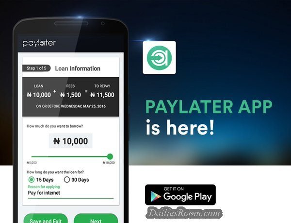 www.paylater.ng - Download Paylater App | Paylater Short-term Loan